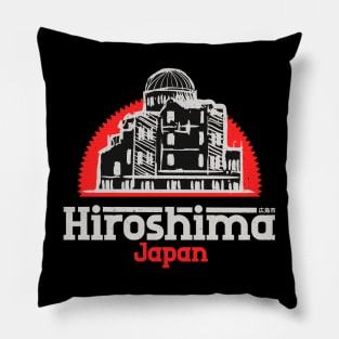 Hiroshima, Japan City Vintage Pillow