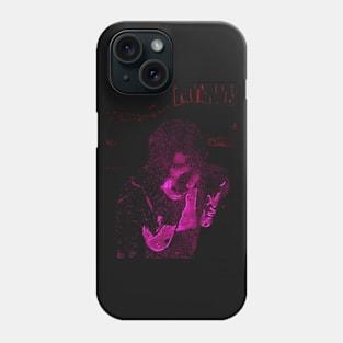 Portrait, digital collage and special processing. Guy in sport suit, bare chest. Dark weird world. Red and violet. Phone Case