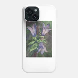 Watercolour painting of purple blue harebells Phone Case