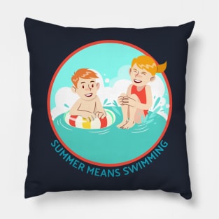 Summer Means Swimming Pillow