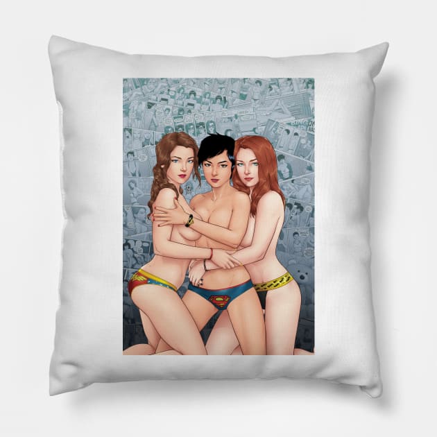 Girls of 408 Pillow by Daggerpoint