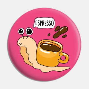 Snail and coffee mug Pin