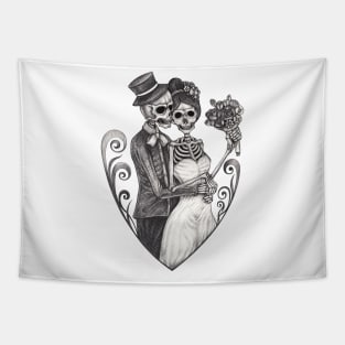 Skeleton in love. Tapestry