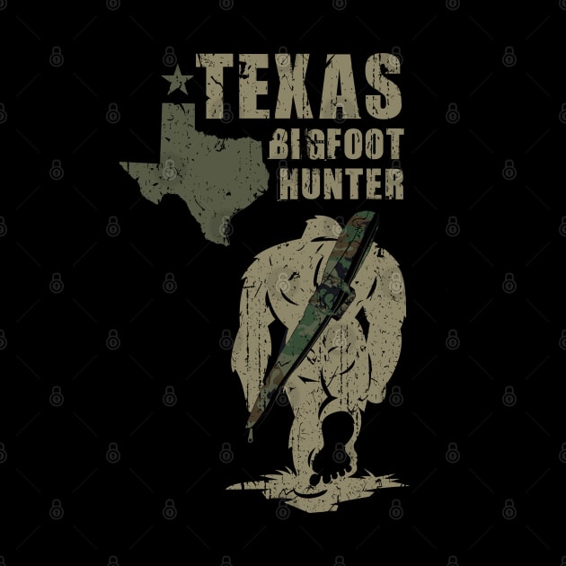 Texas Bigfoot Hunter - Retro Bigfoot Vintage by Tesszero