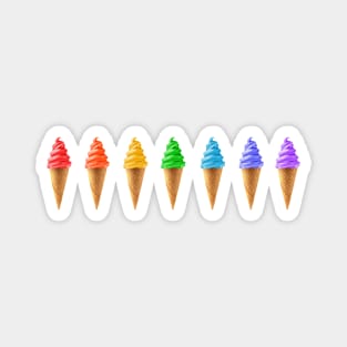 Rainbow Soft Serve Ice Cream Cones Magnet