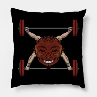 Weightllifting Devil (no caption) Pillow