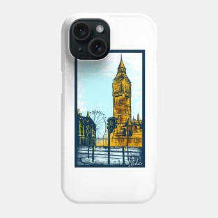 London big Ben UK vibrant retro style graphic Phone Case