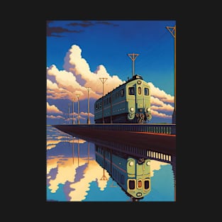 Retro Anime Style Old Japanese Train T-Shirt