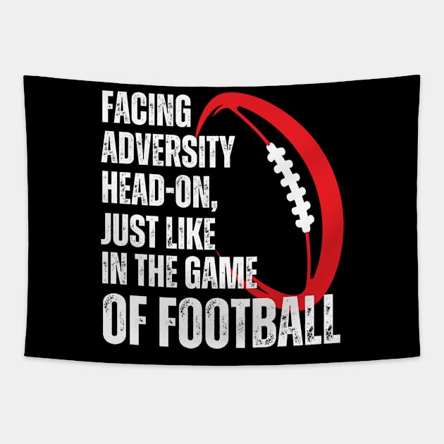 Facing adversity head-on, just like in the game of football - American Football Tapestry by RealNakama