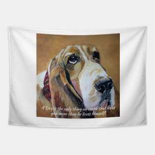 Hound Dog with Words of Wisdom Tapestry