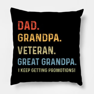 Dad Grandpa Veteran Great Grandpa Pillow