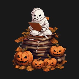 Ghost Reading Book T-Shirt