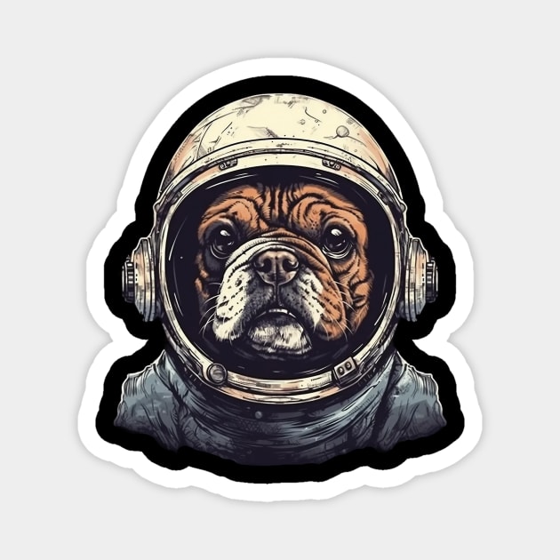 Dog in a spacesuit Magnet by GreenMary Design
