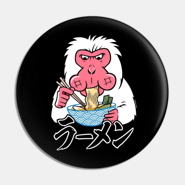 Snow Monkey Ramen Pin by wloem