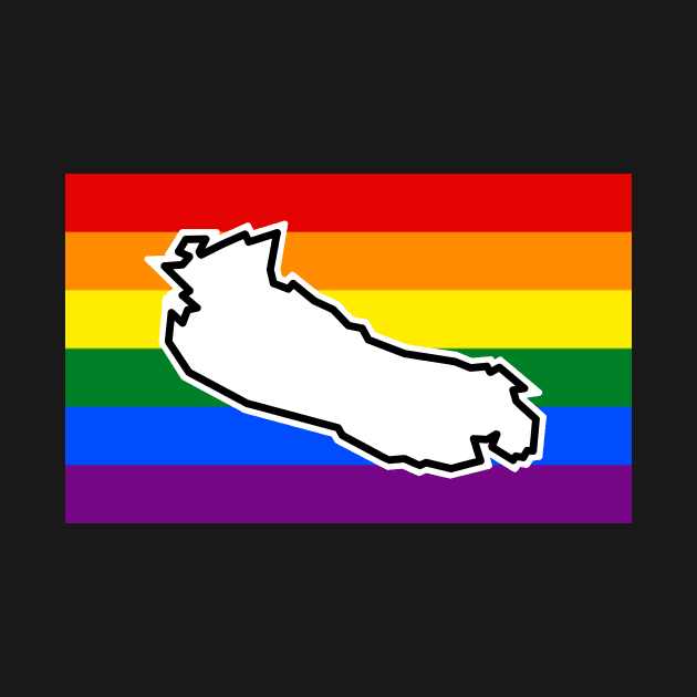 Gabriola Island Pride - Rainbow Pride Flag - LGBTQ - Gabriola Island by Bleeding Red Pride