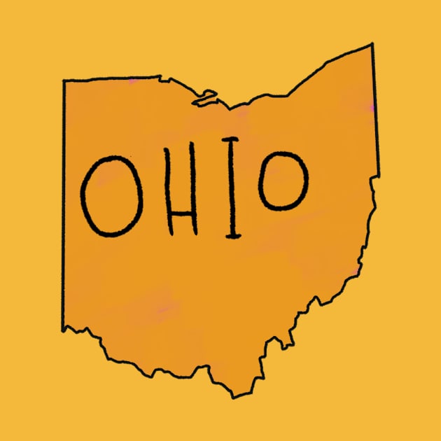 The State of Ohio - Gold Outline by loudestkitten