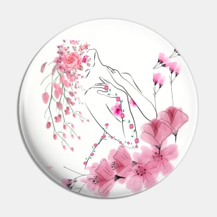 Beautiful Girl with Flower - Stunning Portrait Print Pin