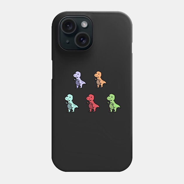 Colorful Dinosaurs Sticker Bundle Phone Case by KatiaMart