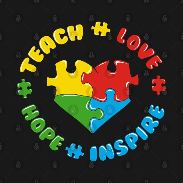 Autism Puzzle Teach Love Hope Inspire by specaut