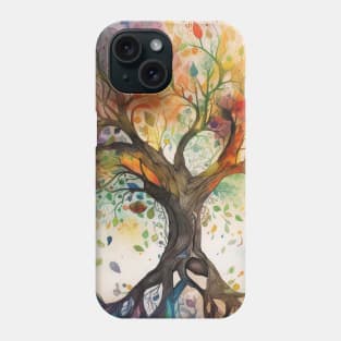 Tree of Life Elemental Magic Spiritual Watercolor Art Phone Case