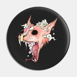 Colorful Cat Art With Tongue And Eyeballs Pin