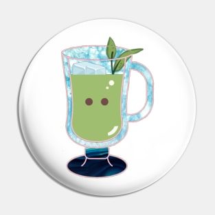 Cute matcha kawaii green drink Pin