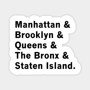 5 Boroughs of NYC Magnet