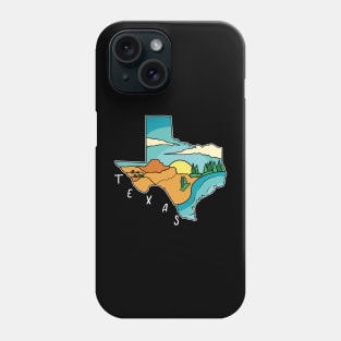 Texas Map Landscape Phone Case