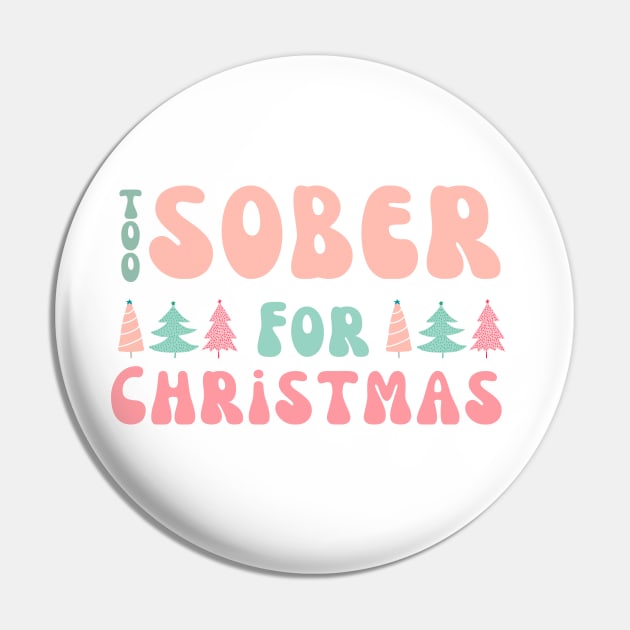 Pink Sobriety Christmas Pin by SOS@ddicted