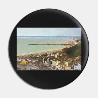 Hastings From Above as Digital Art Pin