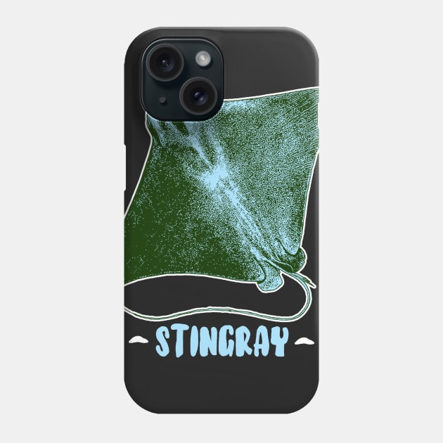 Stingray | Oceanography Sea Animal Marine Life Phone Case by encycloart
