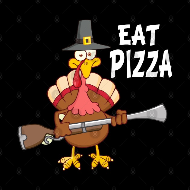 Turkey Eat Pizza Funny Thanksgiving Vegan by medrik