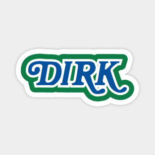 Dirk Mavs Retro Logo Blue Magnet