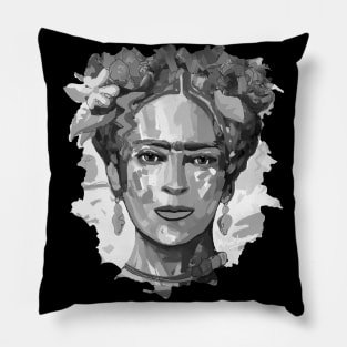 Frida Kahlo Black and White 10 Pillow