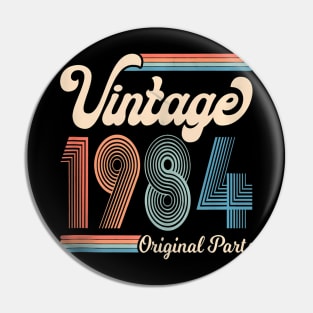 36 Year Old Birthday Design Vintage Born In 1984 Pin