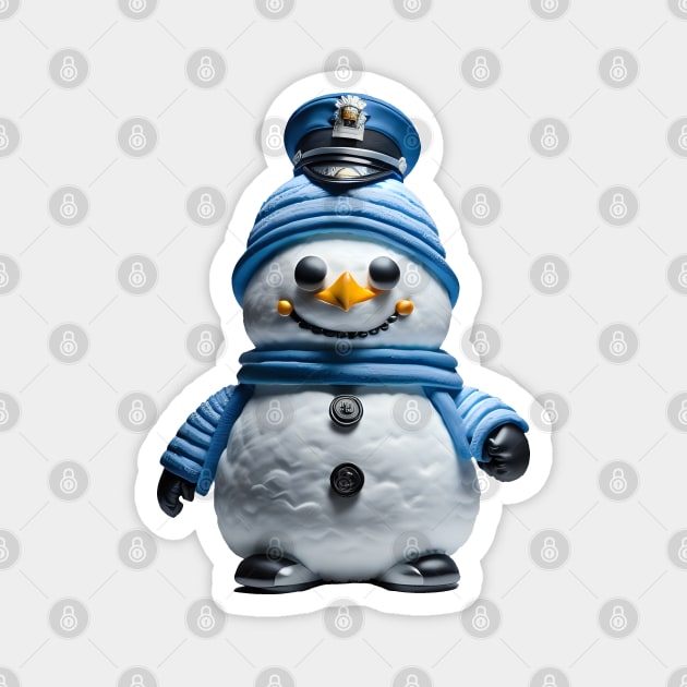 Snowman police officer Magnet by Virshan