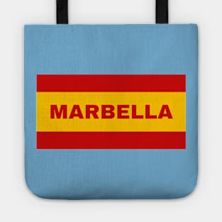 Marbella City in Spanish Flag Colors Tote