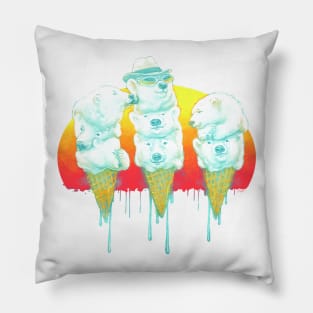 Polar Bear Ice Cream Cones Pillow