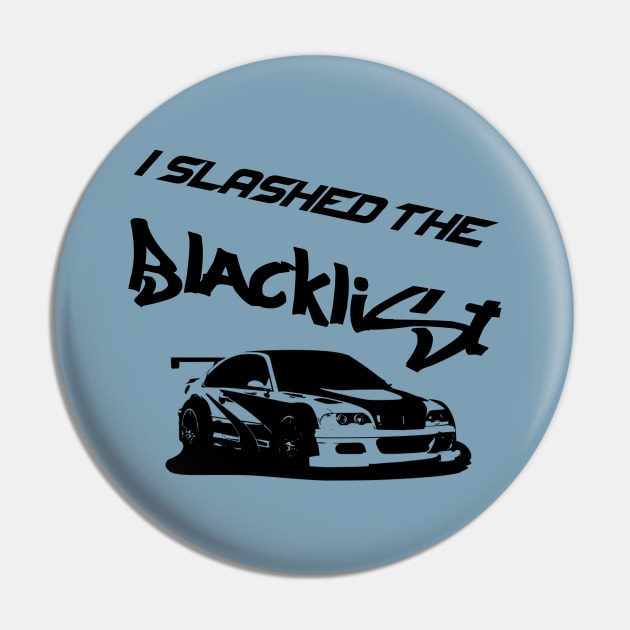 Slashed the Blacklist (Black) Pin by Graograman