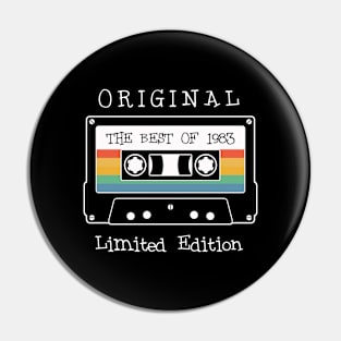 retro audio cassette with birthday date t-shirt Pin