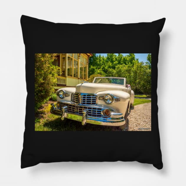 1948 Lincoln convertible Pillow by kenmo