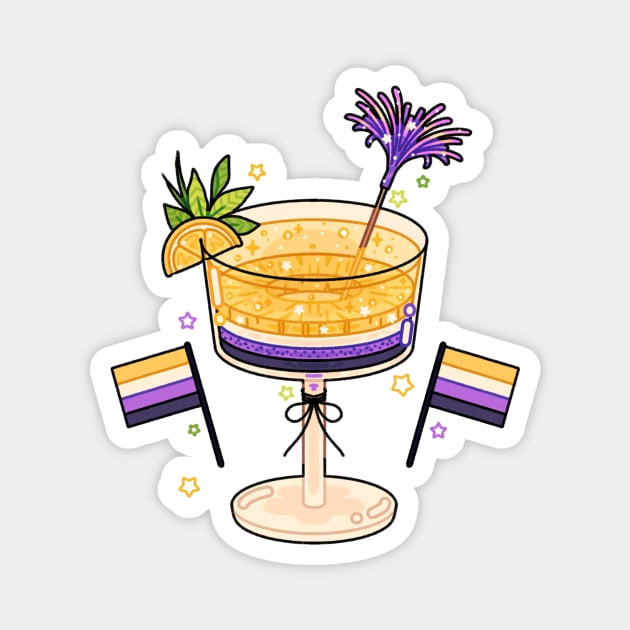 Nonbinary Drink Magnet by Lemonscribs