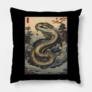 Japanese Anaconda Art Pillow