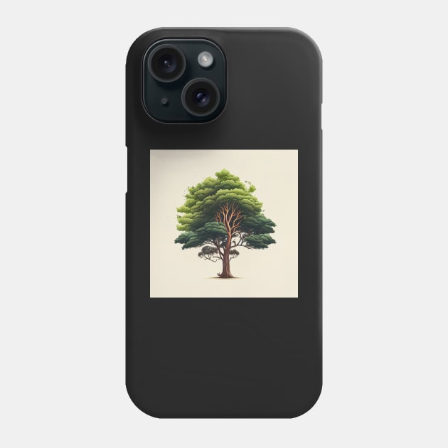 Minimalist Tree Illustration Realistic Phone Case by unrealartwork