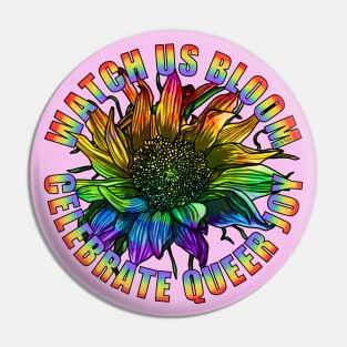 Watch Us Bloom Sunflower Rainbow Pin