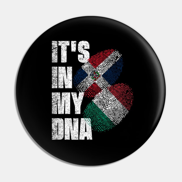 Italian And Dominican Mix DNA Flag Heritage Pin by simonStufios