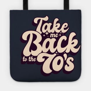 70S RETRO  vintage QUOTE LETTERING text base Tote