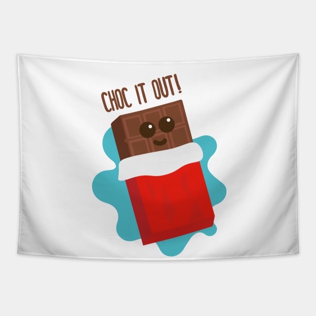 Cute Chocolate Bar | Gift Ideas | Funny Puns Jokes Tapestry by Fluffy-Vectors