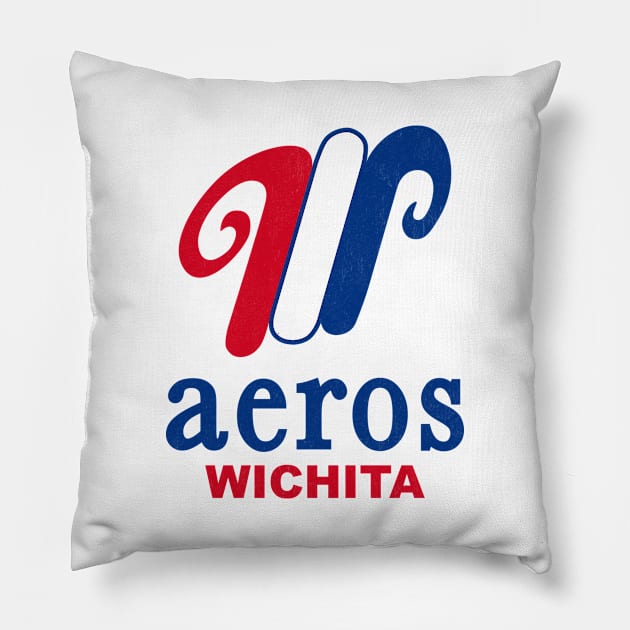 Defunct Wichita Aeros Baseball 1981 Pillow by LocalZonly