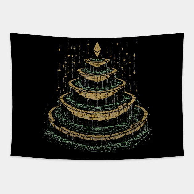 Сryptocurrency. Ethereum fountain Tapestry by DragonDream